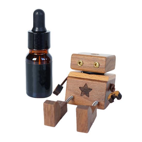 Car Aromatherapy with Essential Oil Easy to Install Man Figurine Handmade Shaking Feet Wooden Car Dashboard Decoration