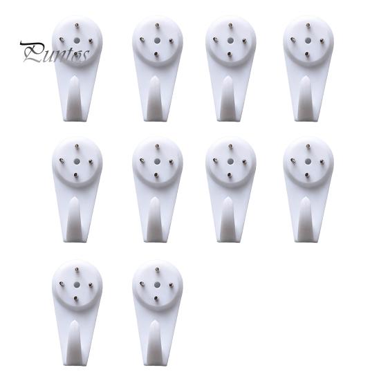 Hanging 10Pcs Hook Traceless Storage Supplies Non-trace Nail Load-bearing for Bathroom Strong Hanger