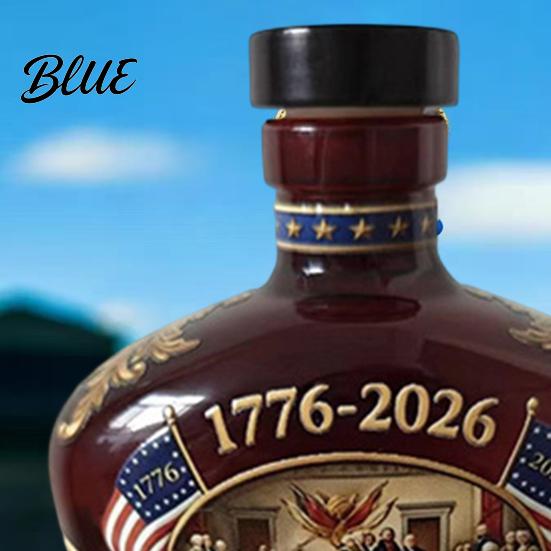 Decorative Mantelpiece Wine Bottle 250th Anniversary Commemorative Set Glass Patriotic Spirit Decanters for Celebrations Souvenir Collectibles