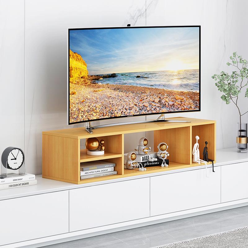Elevated TV Stand with Storage and Height-Adjustable Bracket