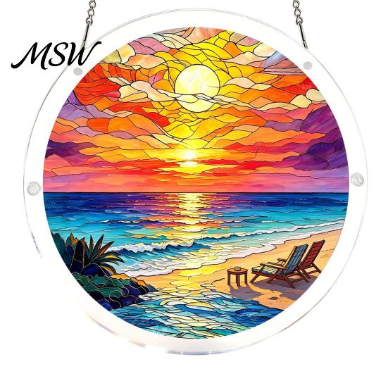 Light Refraction Sun Catcher Acrylic Puzzle Suncatcher, Colorful Window Hanging Ornament, 7.87 Inch Wall Art Decoration, Ideal for Gifting And