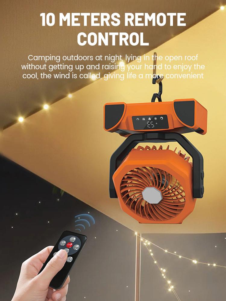 Camping Fan 20000mAh Portable Fan 3 In 1 Rechargeable Battery Powered Fan 5 Speed Wind Adjustable for Travel Bedroom Home Office