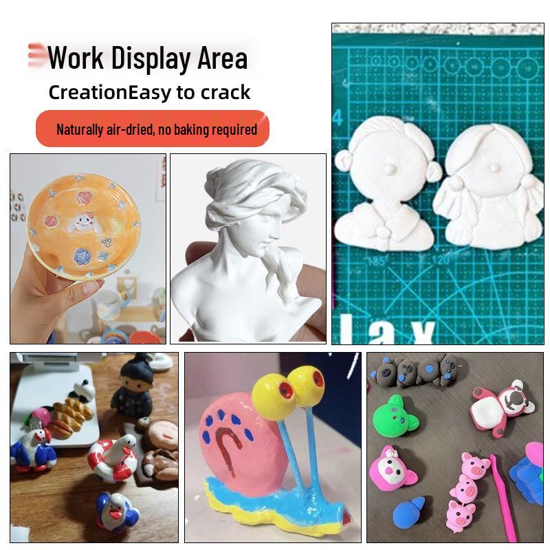 No-Bake Soft Polymer Modeling Clay for Kids' Pottery Wheel & Handmade Sculptures