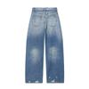 VIONA Damen Retro 90er Low Rise Weite Beine Jeans Gemütlich Hellblau Zerrissen Used Denim Hose Stylisches Mädchen Y2k Pendler Streetwear