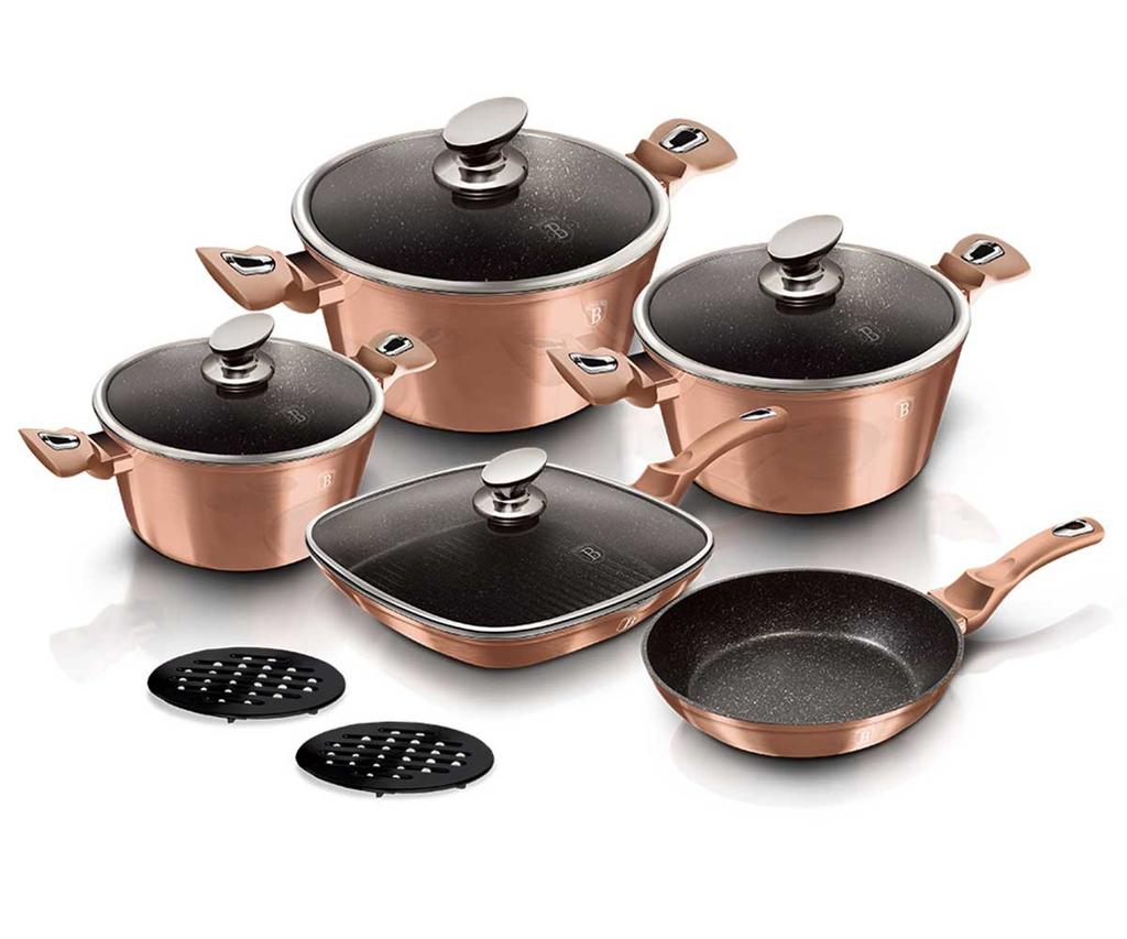 Berlinger Haus Bh-6191 Rose Gold Granite Cookware Set