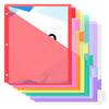 8Pcs Tab Binder Dividers with Pockets Colorful Workbook Divider Tabs Easy Classification 3 Hole Punch Loose Leaf Paper Storage Folders