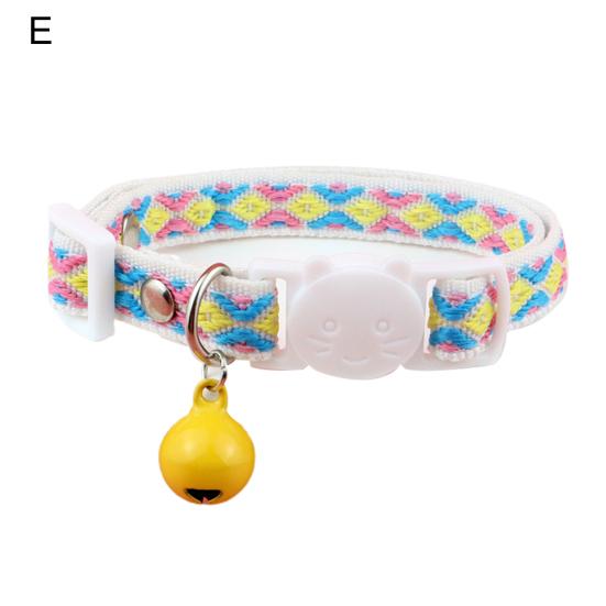 Pet Necklace Colorful Grids Pattern Anti-suffocation Fine Workmanship Breakaway Pet Cats Collars