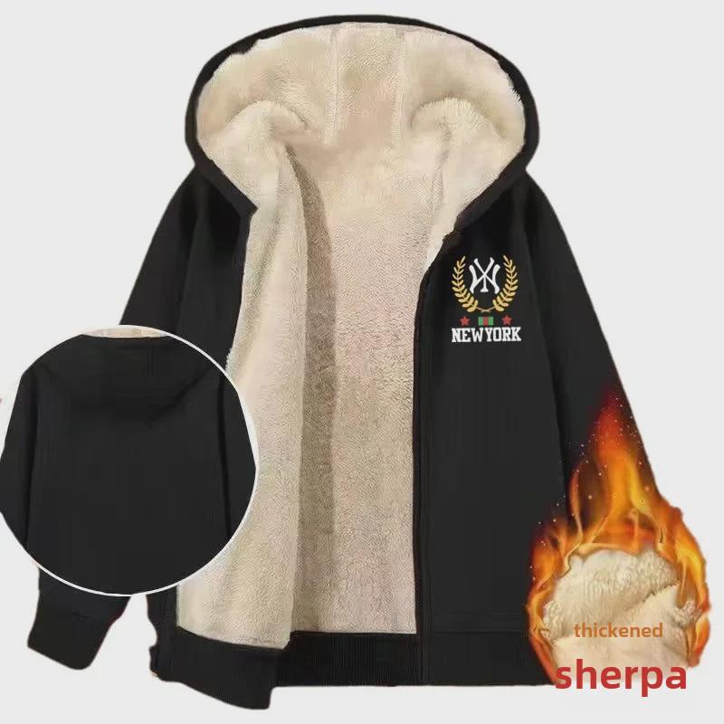 Men's Korean Style Thickened Fleece Hooded Jacket