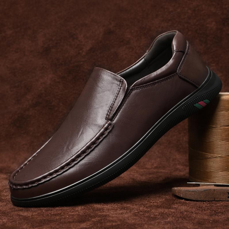 

Брендовые винтажные мужские кожаные туфли Мужские модельные туфли Слипоны Деловые повседневные туфли Классические мягкие кожаные дышащие мужские туфли на плоской подошве 44 коричневый