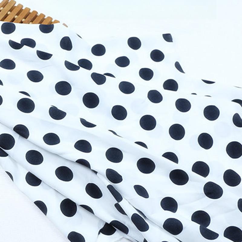 Multi-Color Polka Dot Stripe Printed Elastic Chiffon Drape Fabric for Handmade Sewing Tops Clothes Skirts Dresses Blouse Cloth