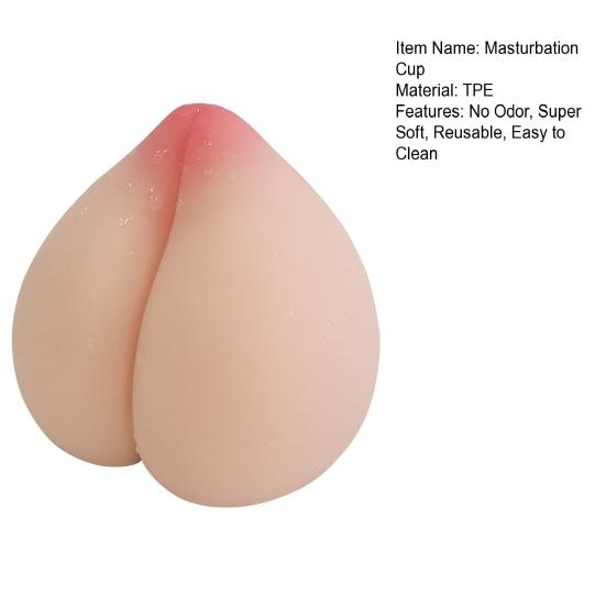 Ruční mužský masturbační kalíšek s 3D texturou uvnitř penisu ve tvaru broskve, sací masturbátor, sexuální hračka