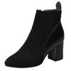 Women Ankle Boots Genuine Leather Plus Size 35-41 Cm Feet Length Ankle Boots Pointed Toe Side Zipper Winter Shoes Women