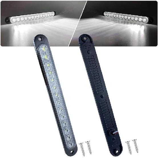 10" LED Trailer Brake Lights Bar Strip Aluminum Alloy Base Red Stop Turn Identification Side Marker Tail Lights Assembly For Truck Marine Boats, 15