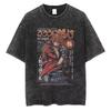 Anime Rurouni Kenshin Himura Manga Grafikdruck T-Shirt Herren Damen Locker Lässig Übergröße Retro Gewaschene Baumwolle Oberteil Sommer Neues T-Shirt