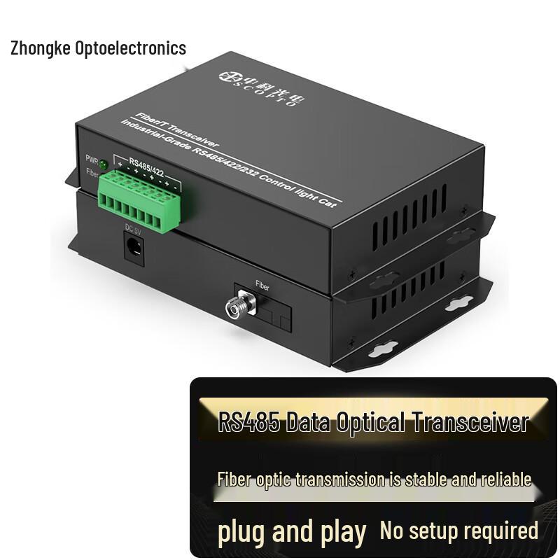 

4-Channel Bidirectional RS485 Fiber Optic Converter FC Interface