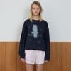AVAM HOME Rabbit Print Sweatshirt Navy