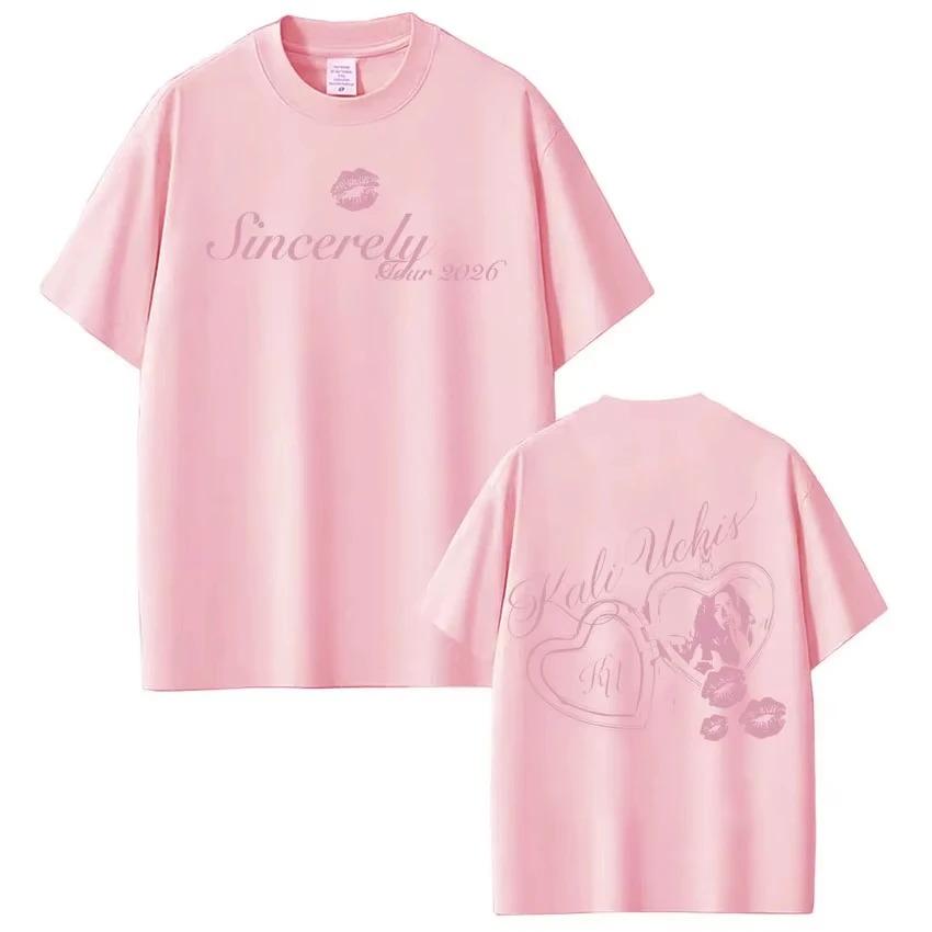 KALI UCHIS Sincerely Tour 2026 Print Tshirt Men Women Fashion pure cotton Tshirts Summer Harajuku Casual TShirts Streetwear
