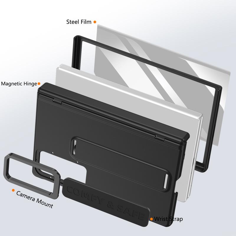 Für Samsung Galaxy Z Fold 8 Wide 5G Armband Scharnier Linsenhalter Handyhülle Äußerer Bildschirm Glasschutz Stoßfeste Abdeckung