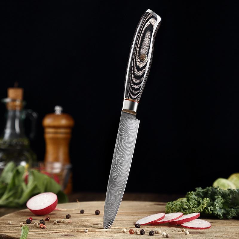 5Inch 67 Layers Damascus Steel Utility Knife Fruit Knife Sushi Knife Kitchen Vegetables Cutting Knives
