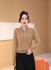 Women's Machine Washable Wool Sweater - Elegant High IQ Fine Knit Polo Collar Pullover for Winter