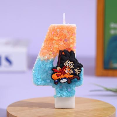 2025 Bandai Dragon Sphere Wukong Candle 3D 0-9 Numbers Animation Design Character Party Cake Decorations Celebration Cake Ornamental Present
