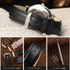 WOCCI 20mm Watch Replacement Watch Vintage Genuine Leather Watch Band with Tonal Includes Adjustment Tool and Spring Bars Strap, Strap, (Black