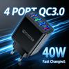 40W 4‑Port Fast Charger USB‑C Power Adapter Universal Portable Travel Charging Station For Xiaomi High‑Speed Charging Chargers