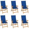 Day and Night - Day and Night Garden Chairs 6 Units Solid Teak Wood Royal Blue Cushions