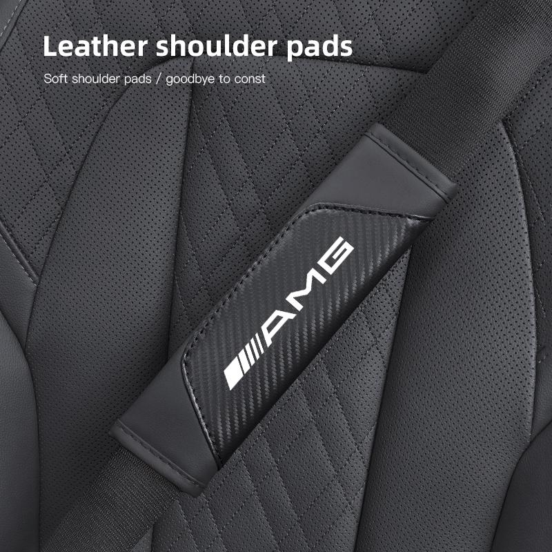 2Pcs Soft and Comfortable Car Seat Belt Cushions Valve cap For Mercedes Benz AMG Smart W205 C300 W203 W206 W108 W124 W126 W140