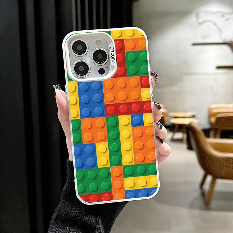 Fashion Building Blocks Pattern Soft Phone Case for iPhone 15 16 17 Pro Max 17Air 16E 14 Plus 13 12 Mini Shockproof Cover Back S