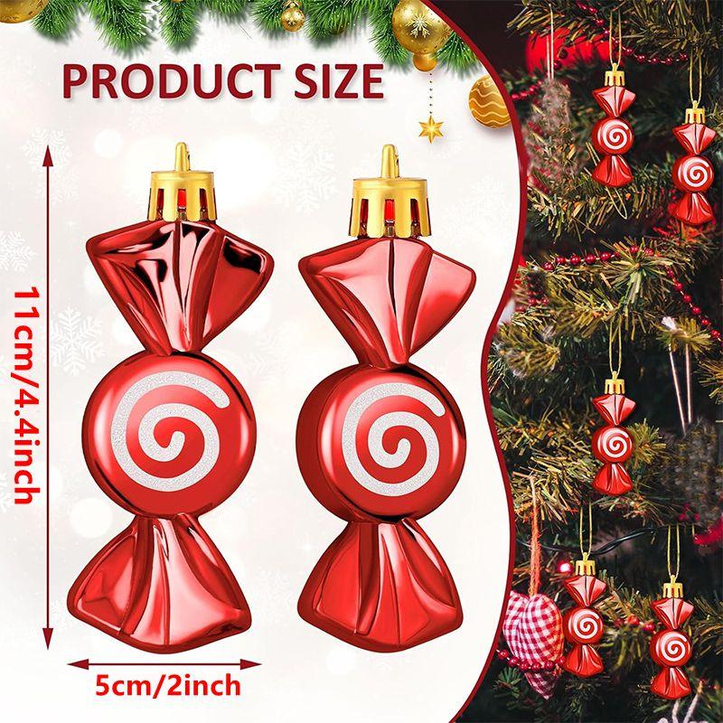 1box 11cm Christmas Candy Ornaments Christmas Glitter Hanging Candy Xmas Tree Hanging Home Decor 2026 New Year Gift Navidad