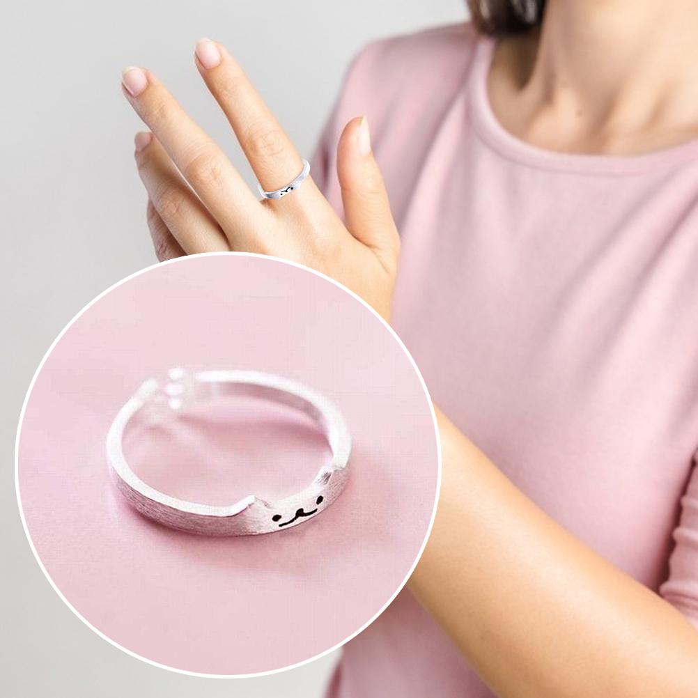 Roztomilý prsten s koťátkem Osobnost Jednoduchý prsten na prst Dárek pro pár Ženy