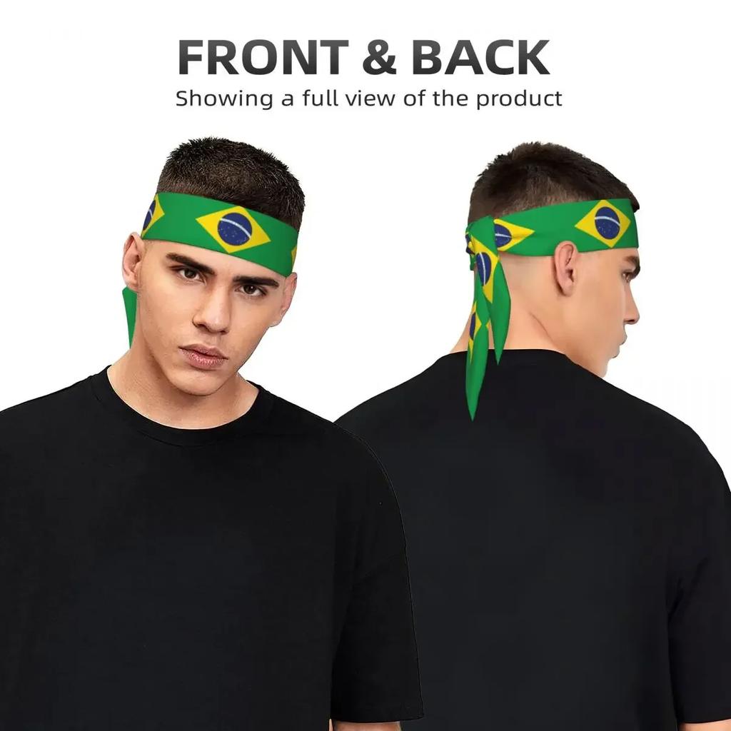 Sport Stirnband Kopfband Brasilien Flagge Bandana Schweißbänder Yoga Tennis Kopfwickel Für Erwachsene
