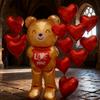 Embrace Love Bear Balloon Set with 18 inch Love Aluminum Film Balloon Valentine's Day, Anniversary, Wedding, Birthday Decoration
