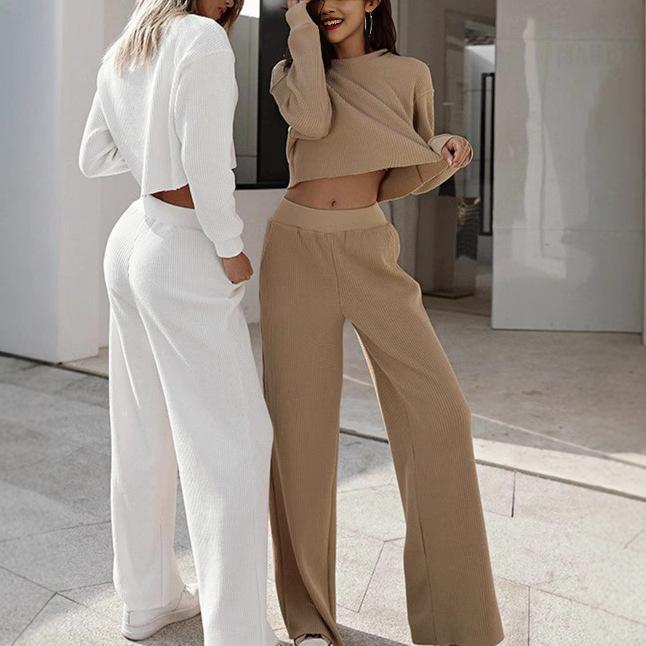 

Women s Autumn and Winter New Casual Sweatshirt Set Two-piece Set XL