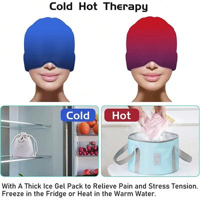 Migraine Relief Head Ice Pack Wrap Pack Headache Relief Hat Compress Face Mask Sleep Tool Light Eyemask Eyeshade Face Eye Mask