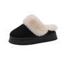 New Large-sized Cotton Shoes with Fleece, Flip-flops, Thick Soles and One-step Pedals for Warmth