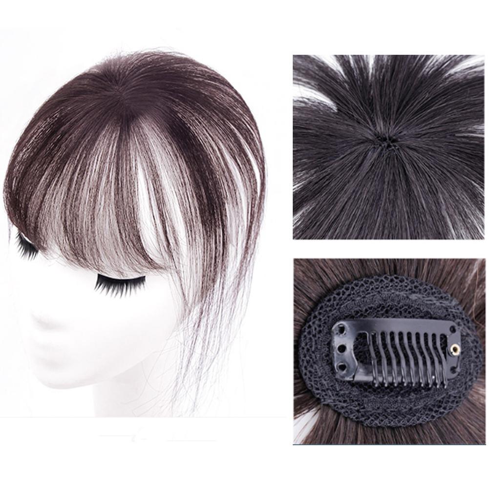 Mèche de perruque à frange aérienne Invisible Frange en soie haute température Patch de perruque pour filles Sans marques sur le dessus de la tête Perruque de réparation capillaire KTB