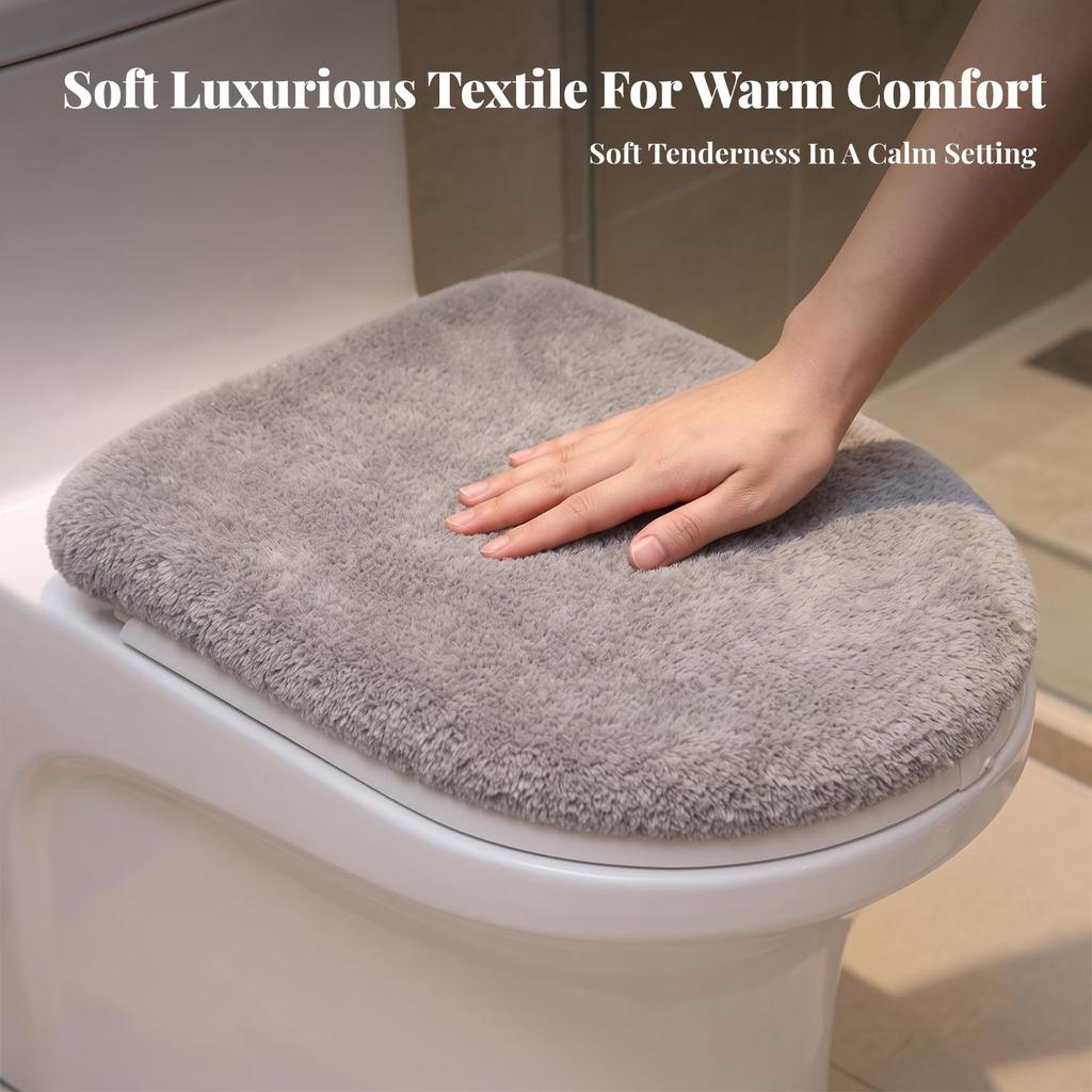 2 Pieces Toilet Lid Cover Soft Seat Dust Long-Lasting for Bathroom