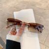 Fashion Sunglasses Men's And Women's Frameless Imitation Wood Grain Mirror Leg Sunglasses