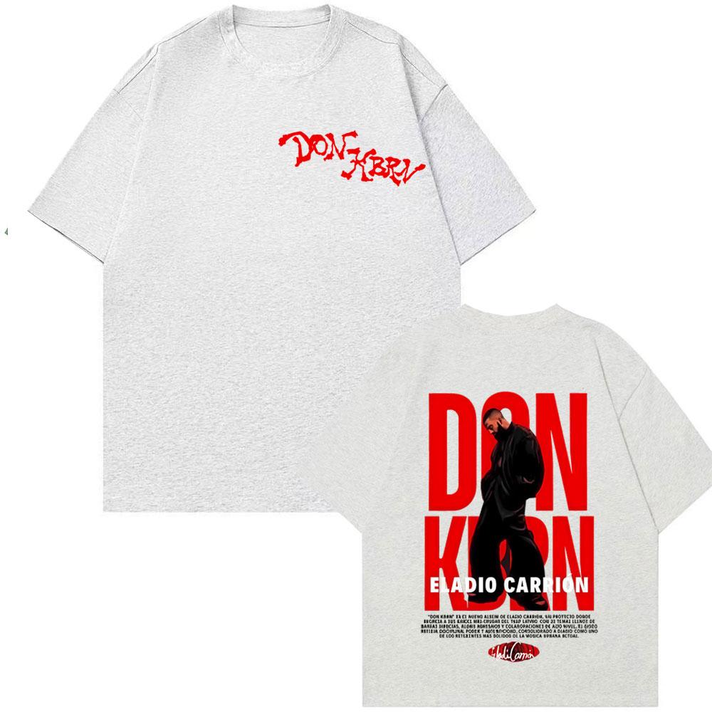 Rapper Eladio Carrion Don Kbrn Album 2025 Tour Print T Shirts Men's Clothing Hip Hop Oversized T-shirt High Quality Cozy T Shirt