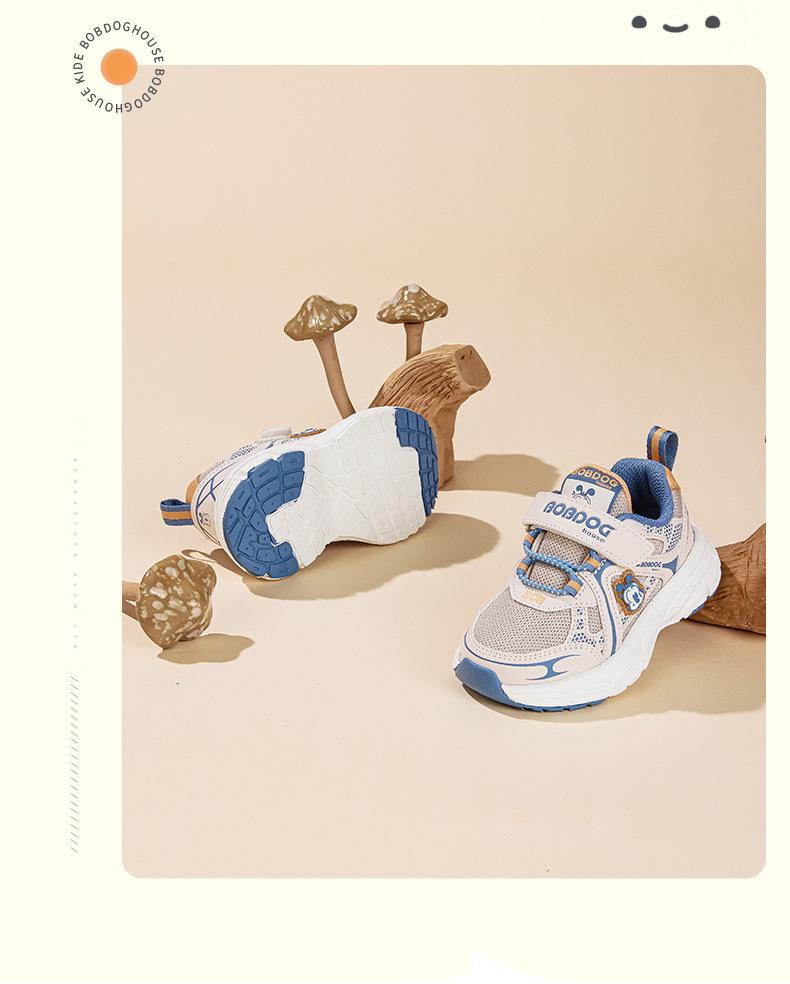 Babudou Kids' 2023 Autumn Mesh Breathable Velcro Toddler Sports Shoes