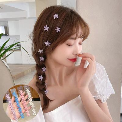 10 adet/takım çiçek saç klipleri Rhinestones kız saç pençeleri çocuklar moda tokalar tatlı şapkalar saç aksesuarları