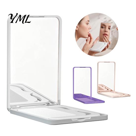 Travel Mirror with Comb Portable Folding Makeup Comb, Compact Cosmetic Mirror, Pocket Size & Hair Detangling for Women Girls Handheld