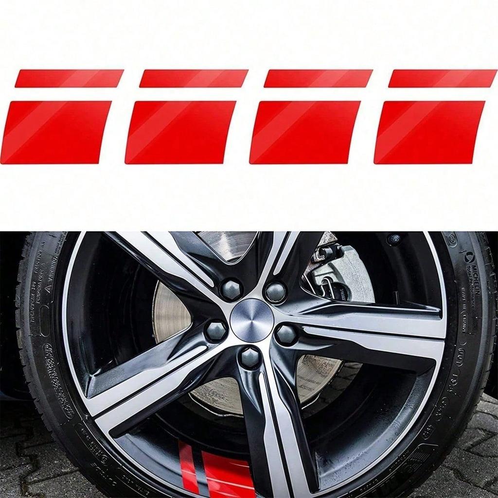 Reflective Car Stickers, Car Wheel Rim Stickers, 18-Inch-21-Inch Line Rearview Mirror Stickers