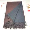 Solid color versatile imitation cashmere men's and women's winter thickened warm double-sided two-color shawl fringed scarf