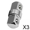 2x3/8" Sleeve Adapter, Wear Resistant Steel Reducer Adapter Hexagonal Connector , Sliver, 3
