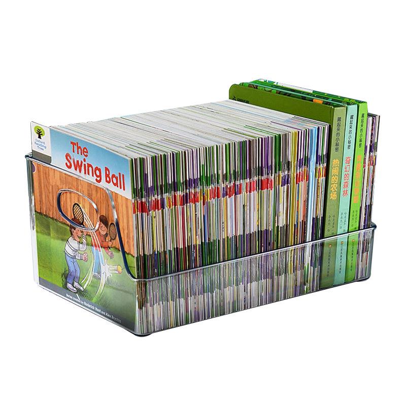 Transparent Student Book Organizer: Children's Picture Book Desk Shelf, A4 Storage Box, Desktop Bookcase Basket