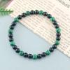 Geometric Green Malachite Stone Bracelet 6mm Black Tourmaline Beads Bracelet  Meditation Jewelry