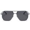 Polygonal Double Beam Polarized Sunglasses Aluminum Magnesium Frame Day and Night Color Changing UV4 Sunglasses Lentes